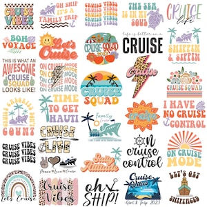 Cruise Svg Png Bundle Retro Cruise Life Squad 2023 Salty Attitude Family Trip Vacation Holiday Lets Cruise Control Anchor Shipping Sipping