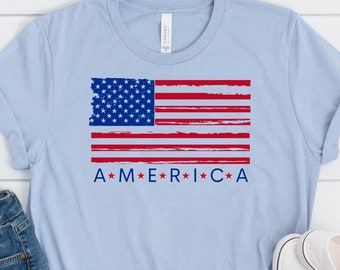 America T-shirt, America Shirt, Fourth of July Shirt, 4th of July shirt, July 4th Shirt, Patriotic Shirt, American Flag Shirt