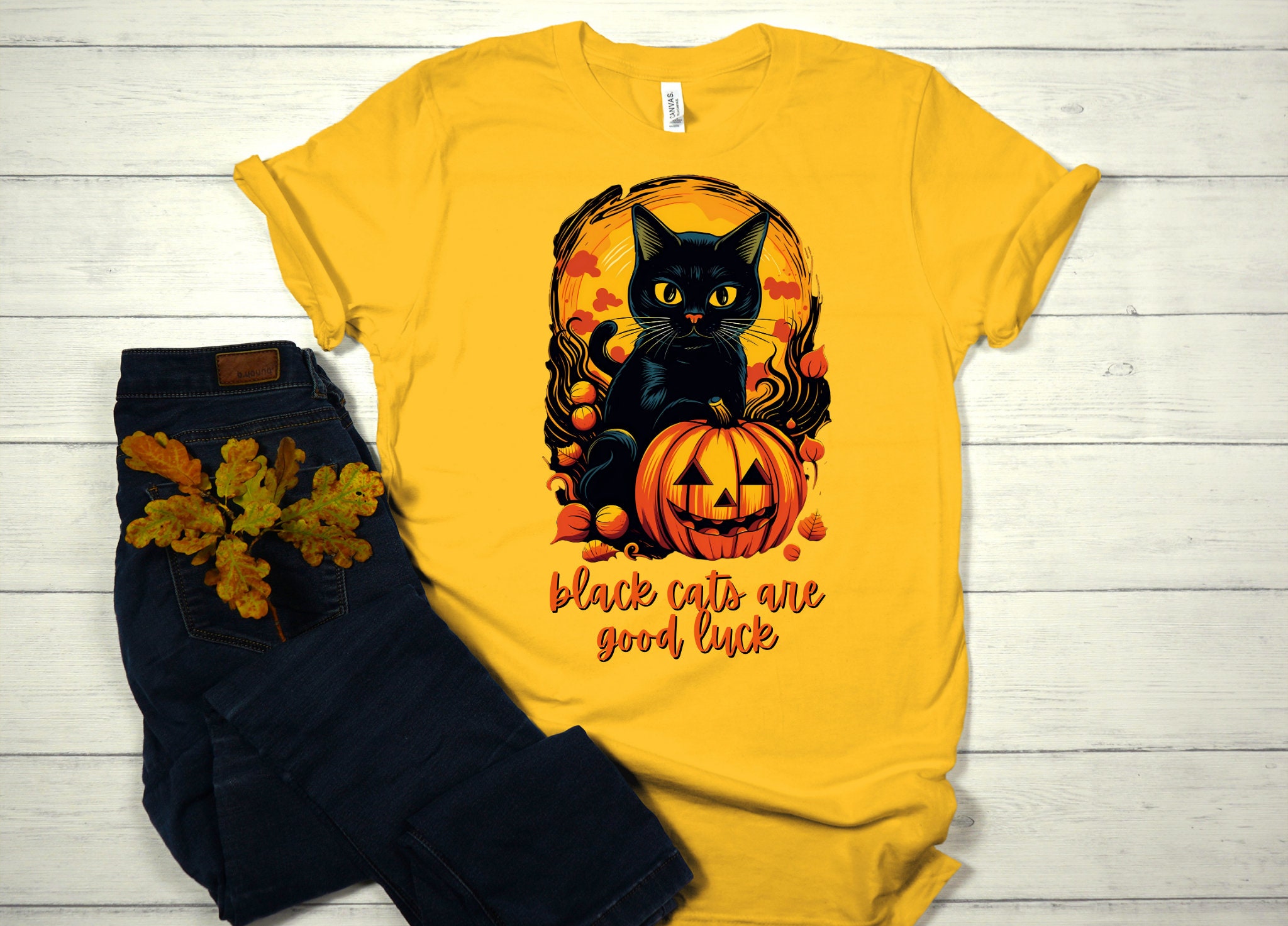 Black Cats Are Good Luck Halloween Shirt Halloween Shirt Etsy