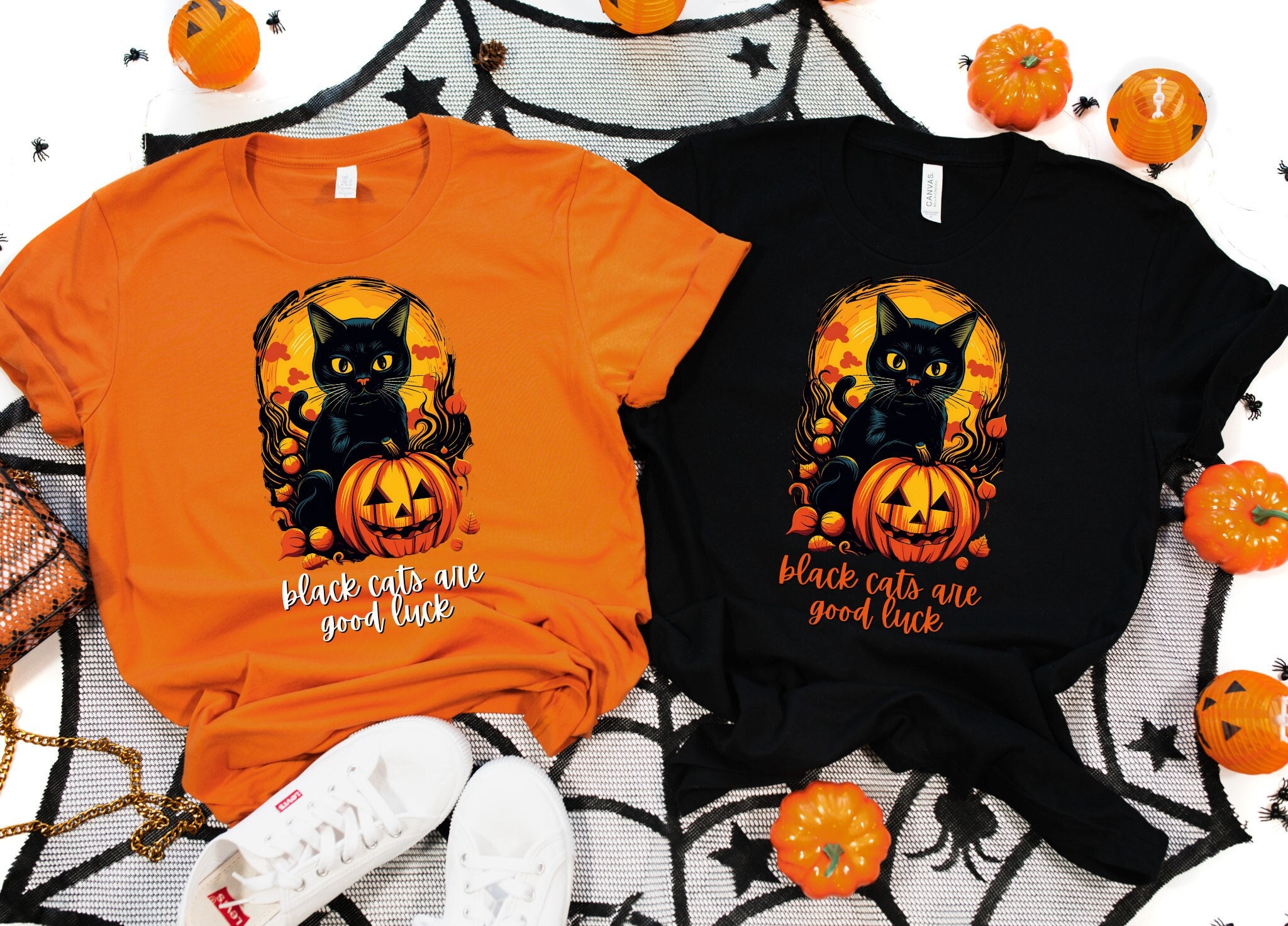 Black Cats Are Good Luck Halloween Shirt Halloween Shirt Etsy
