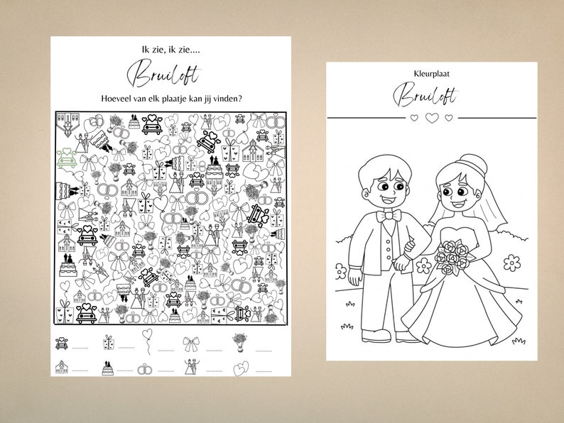 Bruiloft activiteiten bladen voor kinderen afbeelding 2