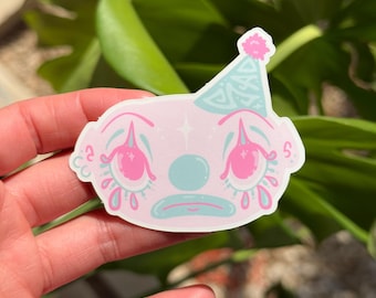 Cute Clown Stickers, Pastel Vinyl Sticker