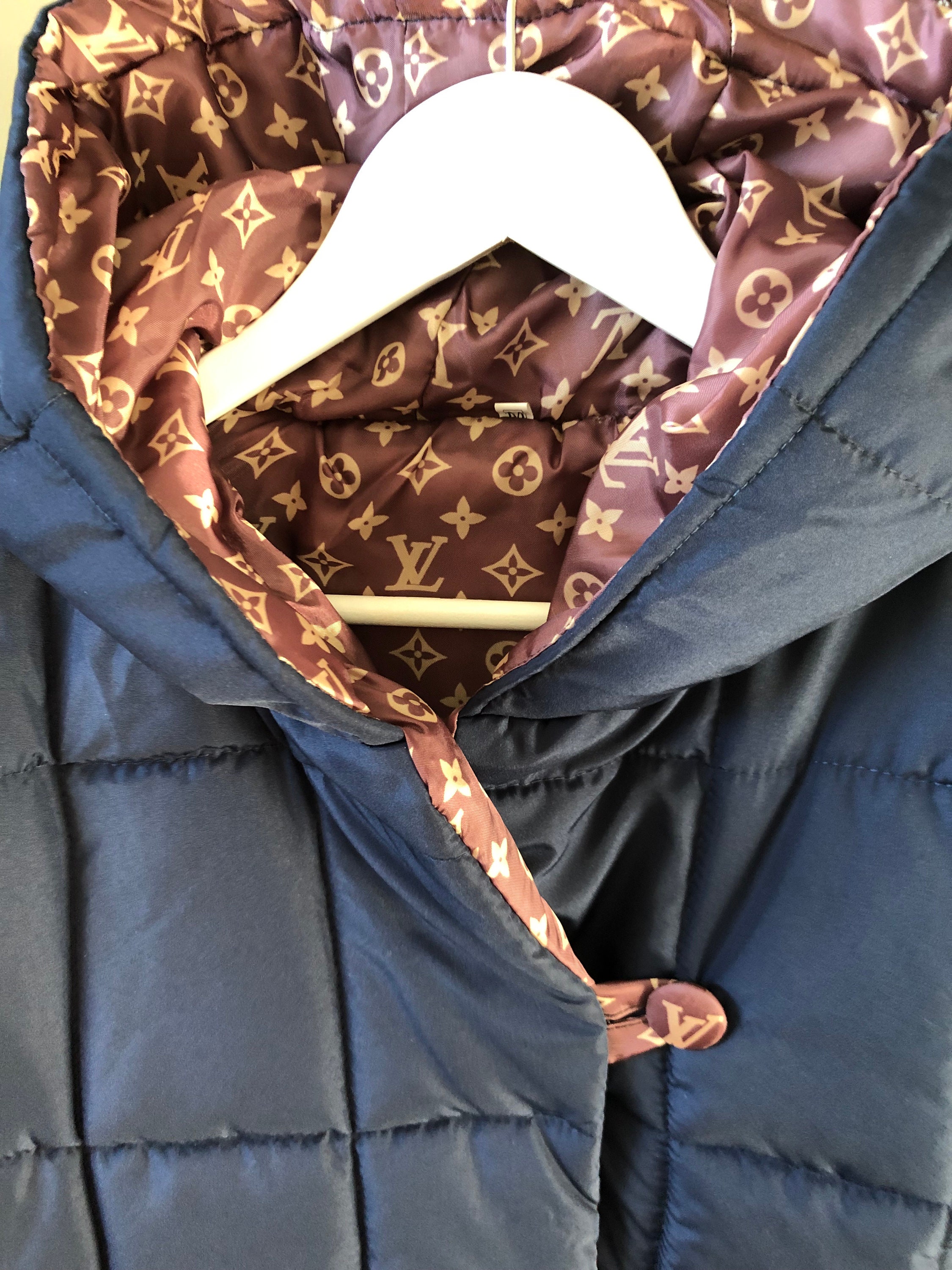 Cozy Brown zipper jacket with LV inspired Monograms – logofabrics