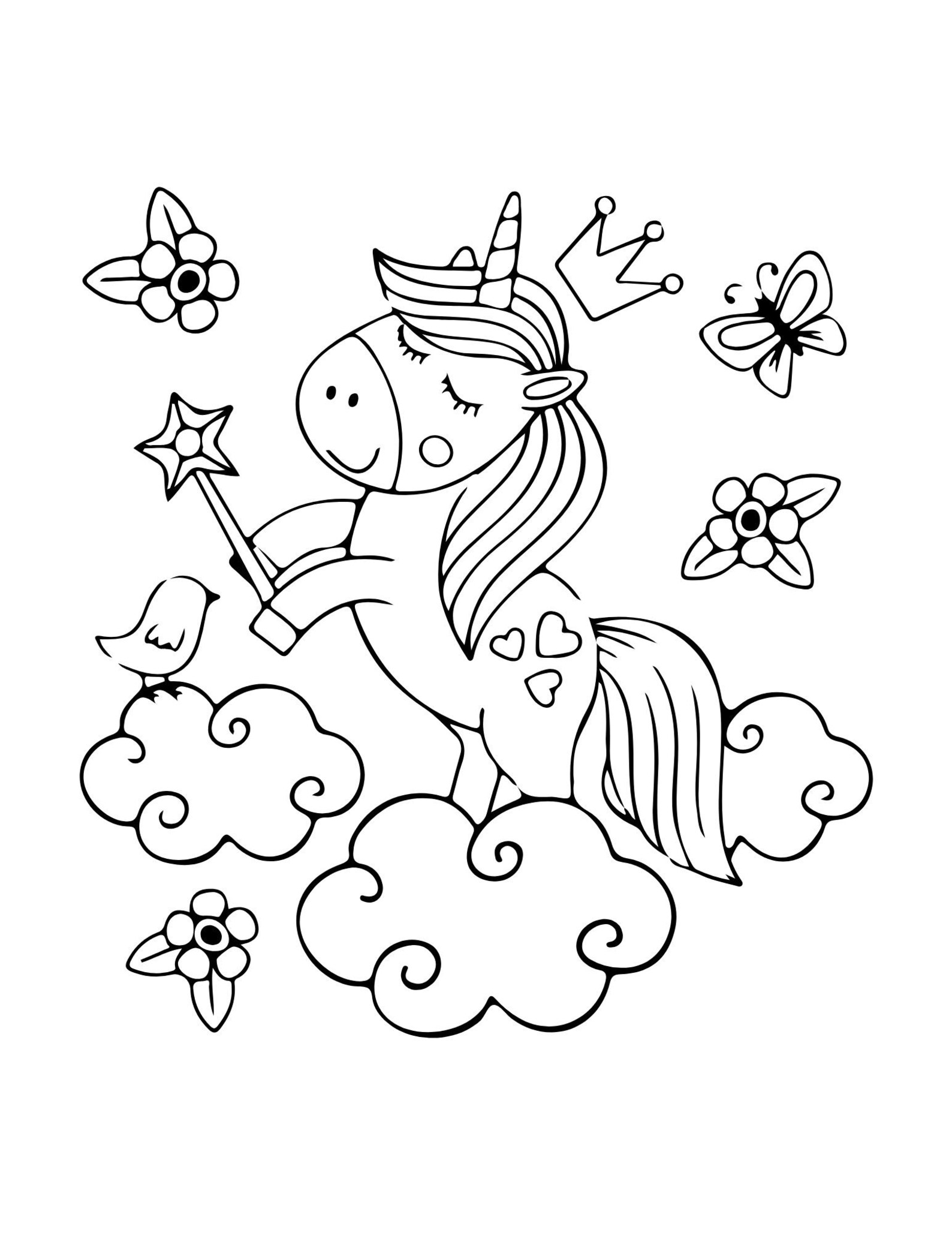 100 Pieces Unicorn Coloring Pages | Coloring Page for Children ...