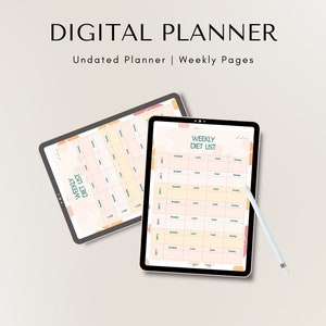 Lista de dieta semanal / Planificador digital