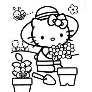 24 Pieces of Hello Kitty Coloring Pages / Coloring Page for Children / Activities Page for Children image 1