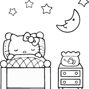24 Pieces of Hello Kitty Coloring Pages / Coloring Page for Children / Activities Page for Children image 3