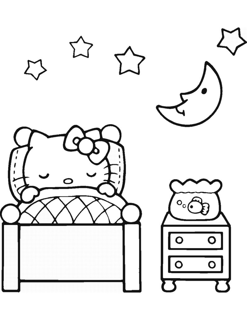 24 Pieces of Hello Kitty Coloring Pages / Coloring Page for Children / Activities Page for Children image 3