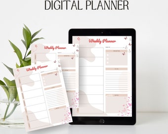 Digital Planner | Weekly Planner | Undated Digital Weekly Planner