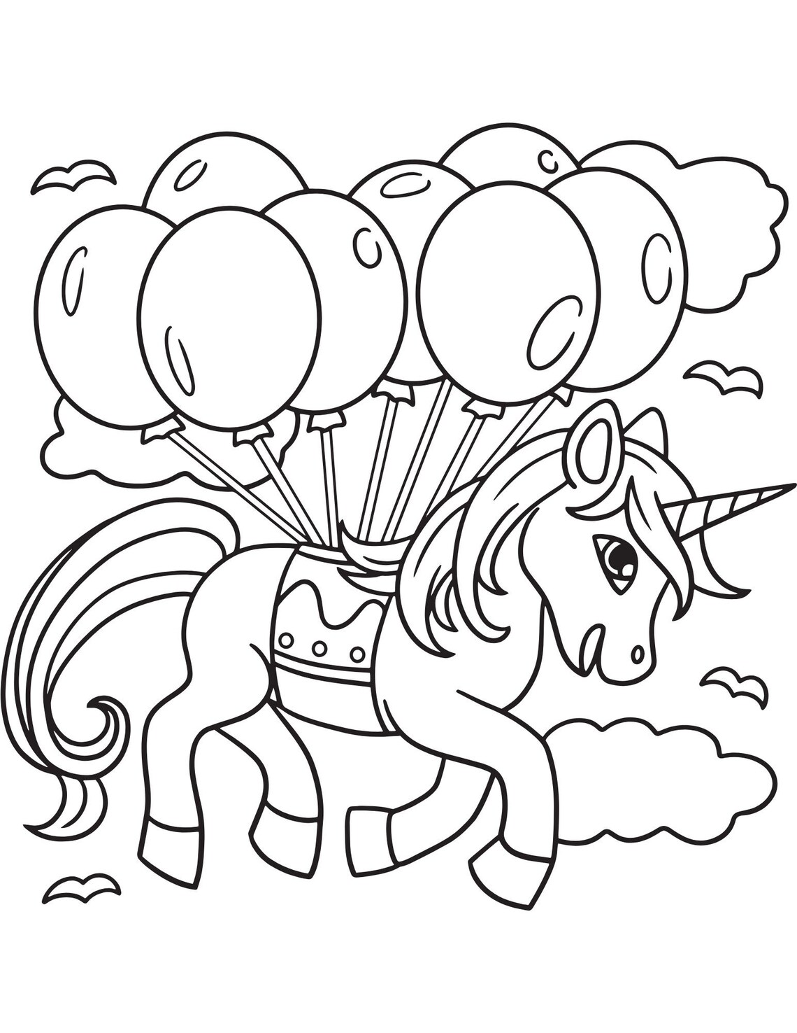 100 Pieces Unicorn Coloring Pages Coloring Page for Children Activities ...