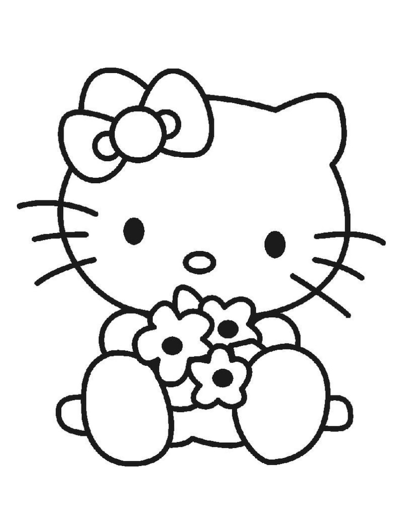 24 Pieces of Hello Kitty Coloring Pages / Coloring Page for Children / Activities Page for Children image 9