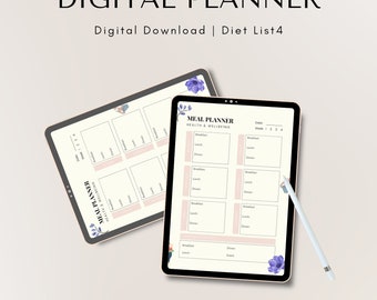 Weekly Diet List | Digital Download