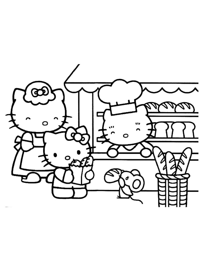 24 Pieces of Hello Kitty Coloring Pages / Coloring Page for Children / Activities Page for Children image 10