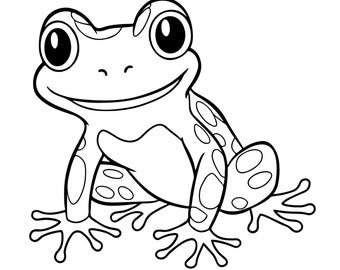 30 Pieces Coloring Book | Frog Coloring Book | Children for Activity  | Children for Coloring Pages | Digital Download | Printable Painting