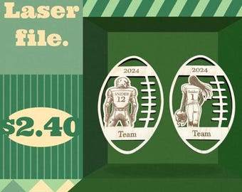 Personalized Football Ornament SVG Laser File (Digital File)