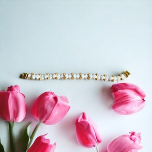 Customizable handmade fine gold-plated glass bead bracelet Wedding