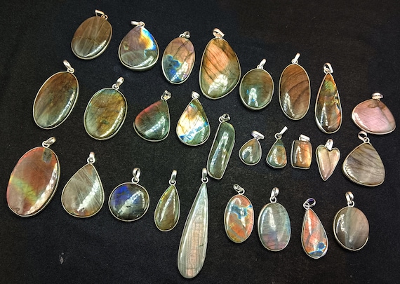 Anelli Misti Misure Ingrosso Lotto Di 5 Anelli Con Pietra Labradorite Placcati Argento 925 - Fascida, Taglie Miste, Per Ingrosso Anelli Placcati 925 Taglie Miste - Foto 6