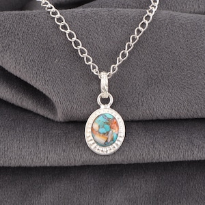 Spiny Oyster Turquoise Pendant, 925 Sterling Silver Pendant, Handmade Pendant, Statement Pendant, Oyster Gemstone Pendant, Turquoise Pendant