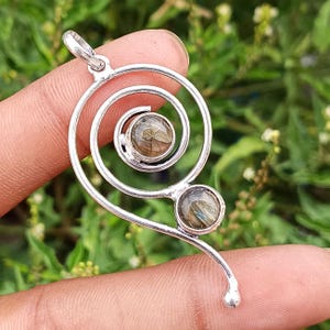 Prezent Labrador Gemstone Good Luck Pendant, Chakra Spin 1 PC Pendant, Illusion Jewelry, Na lęk, depresję, strach i antydepresję