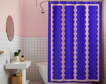 Cortina de ducha con diseño de nubes azules: decoración de baño estilo art déco
