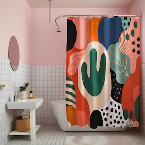 Abstract Post modern colorful and fun pattern shower curtain