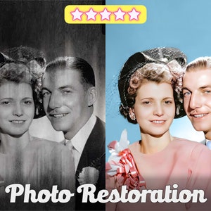 Photo Restoration Service! Let us Restore and Colorize Old Image, Improve Quality, Restore Old Picture, Vintage Photo Editing, Remove Blur