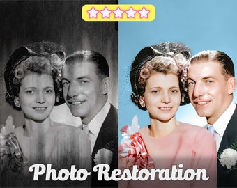 Photo Restoration Service! Let us Restore and Colorize Old Image, Improve Quality, Restore Old Picture, Vintage Photo Editing, Remove Blur