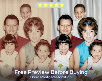 Free Preview Photo Restoration Service! Let us Restore and Colorize Old Images, Improve Quality, Restore Damaged Photos, Remove Blur, Gift