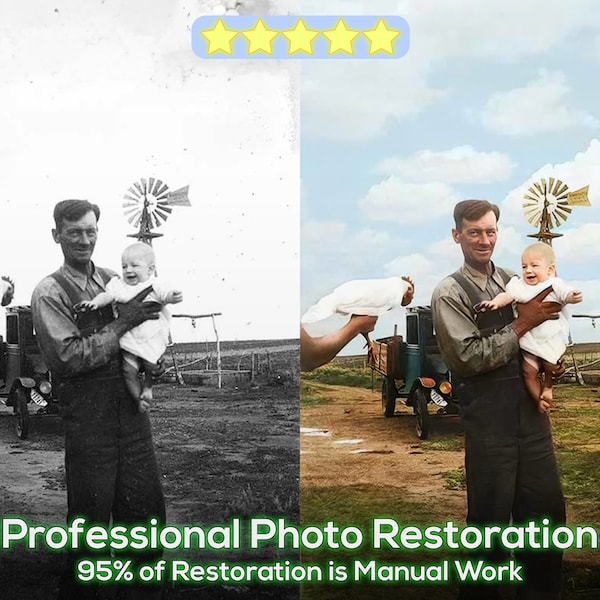 Photo Restoration Service. Restore and Colorize Old Images, Improve Quality, Restore Old Images, Fix Old Photo Editing, Remove Blur, Repair