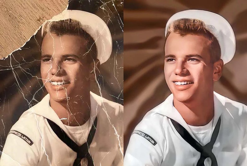 Photo Restoration Example Missing Part