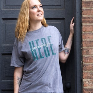 Colortone 1300 Mockup, Tie Dye Grey Unisex Mineral Wash TShirt, Female Lifestyle Model Mockup, Digital Download
