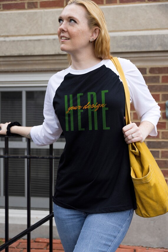 thumbnail image 2 of Bella+Canvas BC3200 Unisex 3/4 Sleeve Baseball Crew Neck T-Shirt - Cotton/Poly 2 of 4