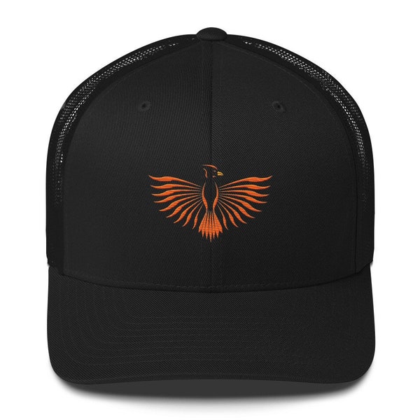 Mesh-Phoenix Cap - Embroidered Mesh Hat for men - Black/ White -