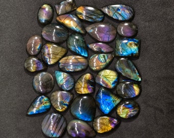 Natural Labradorite Cabochons Mixed Shapes And Sizes Wholesale lot loose gemstone Multifire Labradorite for Crystal Healing Loose Cabochons