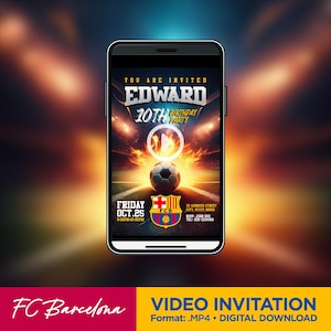 Barcelona FC • Barça • Birthday VIDEO INVITATION with sound - Digital Download only