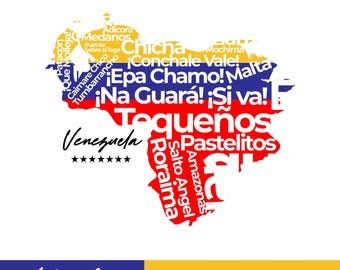 Venezuela map • Venezuelan Style • Ready to cut on plotter • SVG - PDF - Ai - PNG