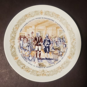 Limoges Collector Plate by Henri D&#39;Arceau | Marquis De Lafayette and George Washington