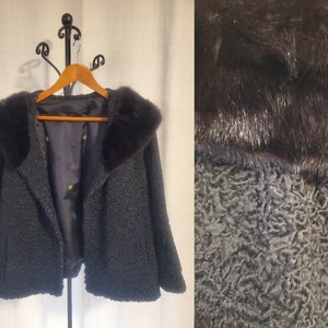 Vintage Persian Lamb Coat with Mink Collar