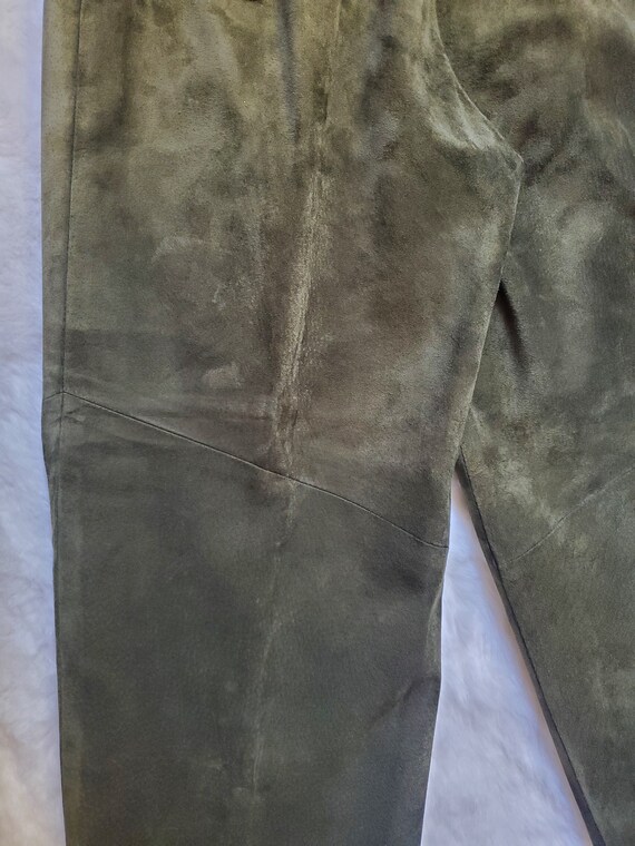 Vintage Loden Green Leather Pants - image 8