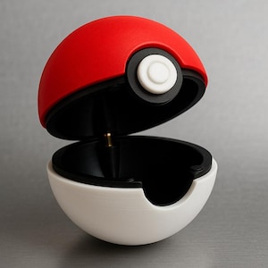 Klasyczne pudełko na Poké Ball | Kolekcjonerska gablota z zawiasami, drukowana w 3D
