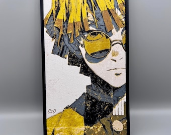 Zenitsu – Urban Vibes | 3D Textured Anime Wall Art | Thunder-Yellow Street Art Decor | Framed Print
