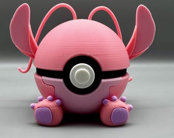 Figura de extraterrestre rosa inspirada en un ángel: decoración de escritorio kawaii impresa en 3D