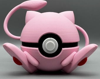 3D Gedruckte Mew Pokeball Figur - Pinkes Anime Gamer Dekor