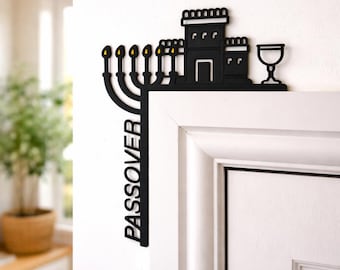 Passover Tür Ecke Dekor, Jüdische Menorah Jerusalem Tempel PLA Dekoration
