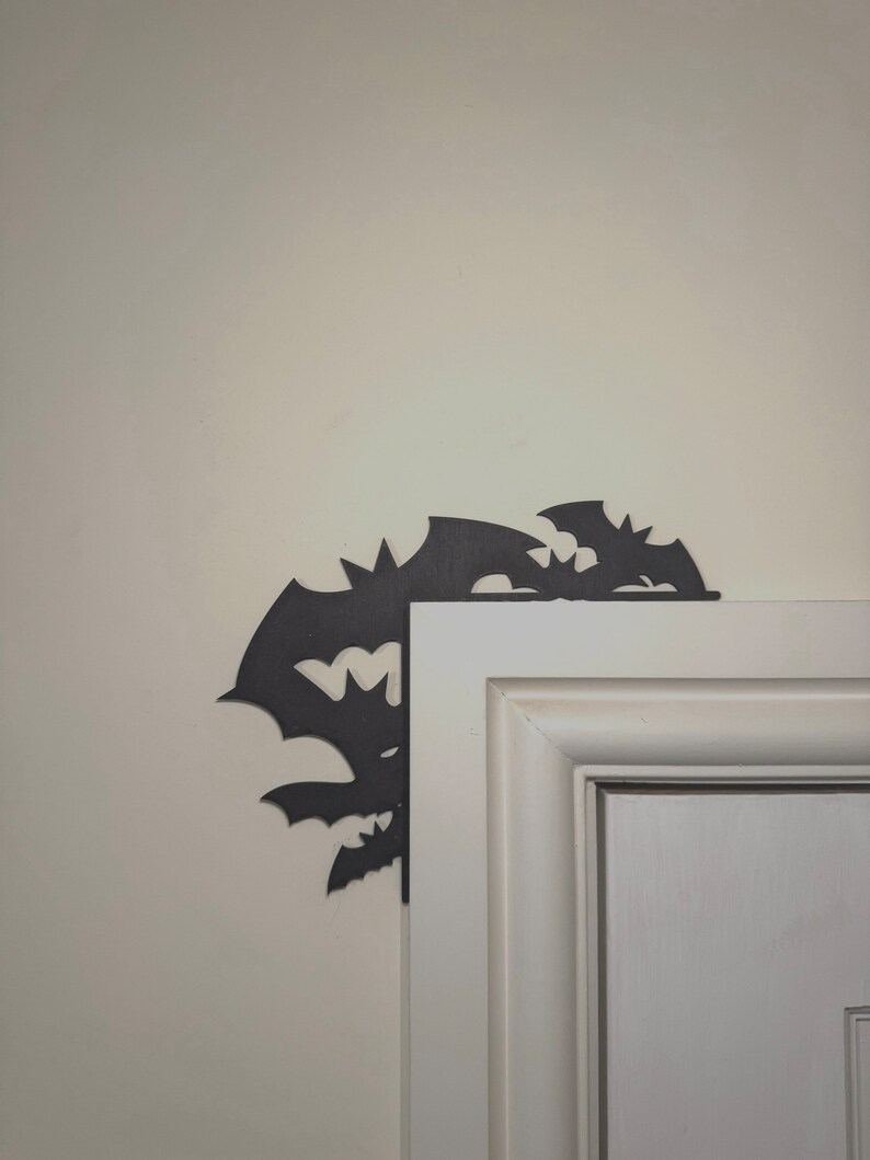 Laser-cut Halloween Bats Door Corner Decor: Spooky MDF Topper - Etsy