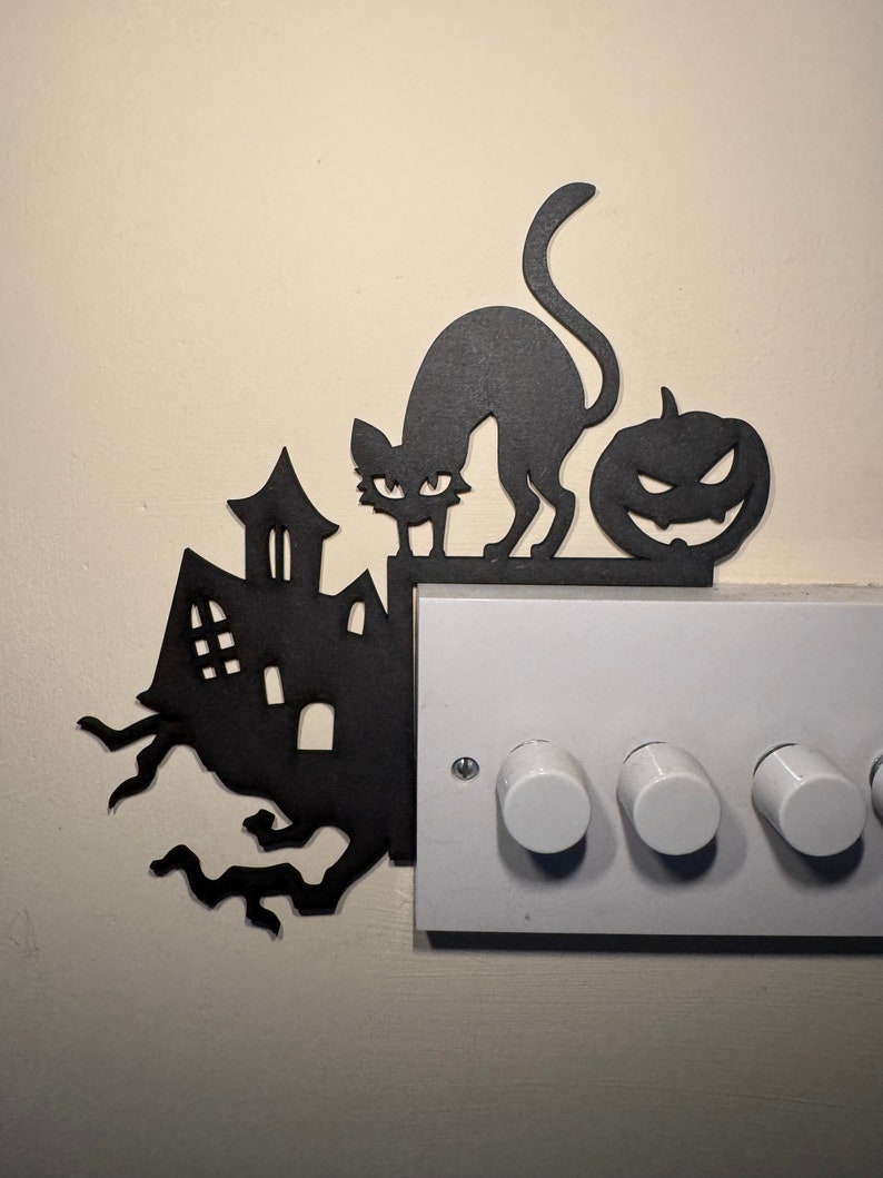 Halloween Black Cat Haunted House Light Switch Door Corner Halloween