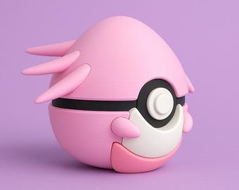 3D Gedruckter Chansey Pokéball | Handgemachte Pokémon Schreibtisch Dekoration