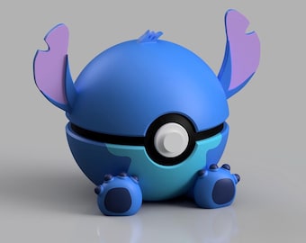 3D Gedruckte Stitch Abbildung Pokeball | Anime Gamer Schreibtisch Dekoration