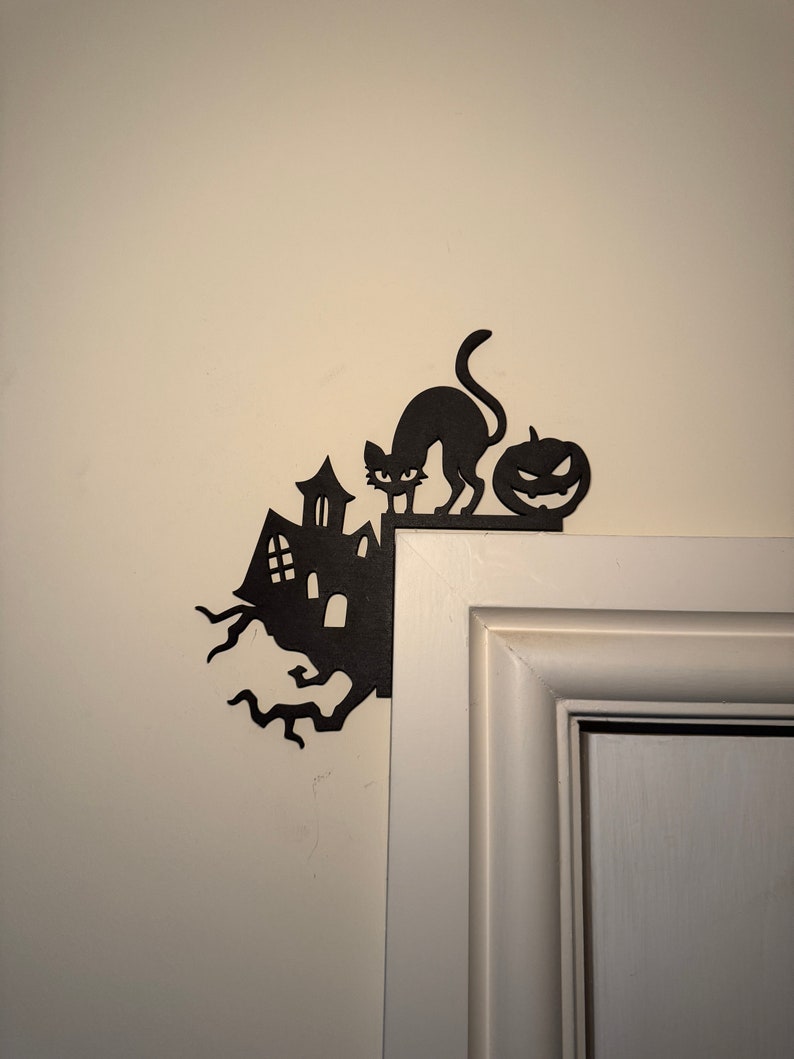 Halloween Black Cat Haunted House Light Switch Door Corner Halloween