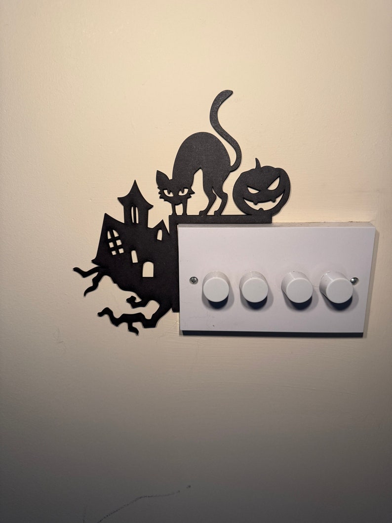 Halloween Black Cat Haunted House Light Switch Door Corner Halloween